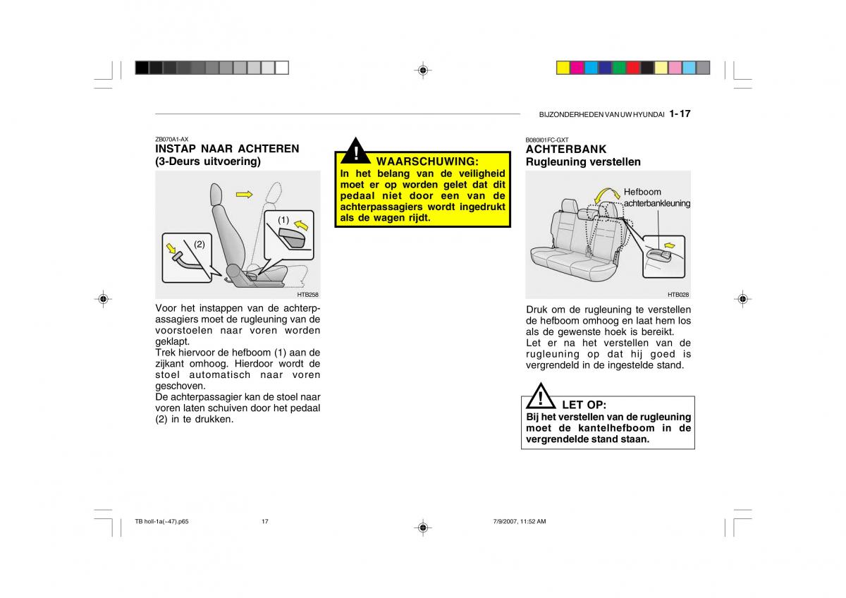 Hyundai Getz handleiding / page 27