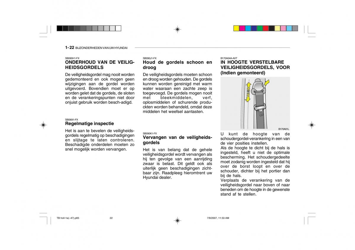 Hyundai Getz handleiding / page 32