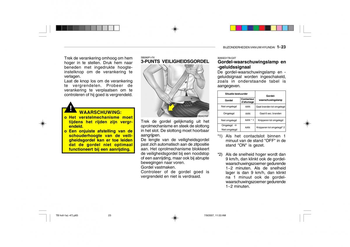 Hyundai Getz handleiding / page 33