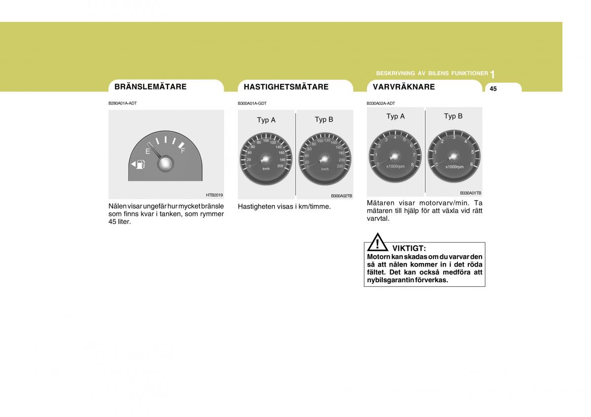 Hyundai Getz instruktionsbok / page 55