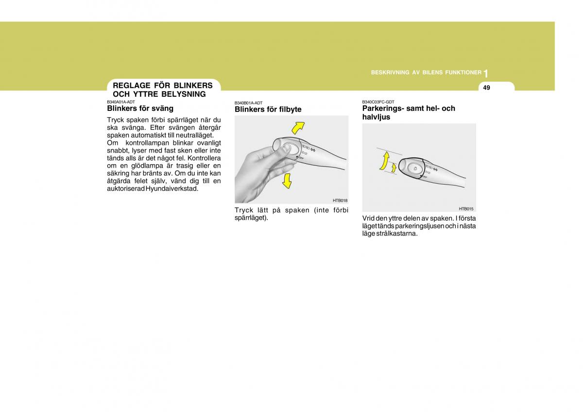 Hyundai Getz instruktionsbok / page 59