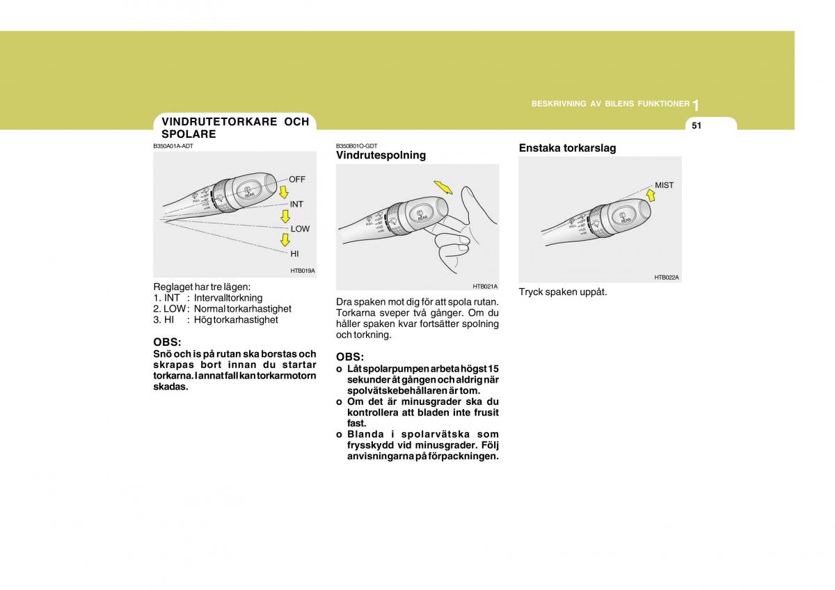 Hyundai Getz instruktionsbok / page 61