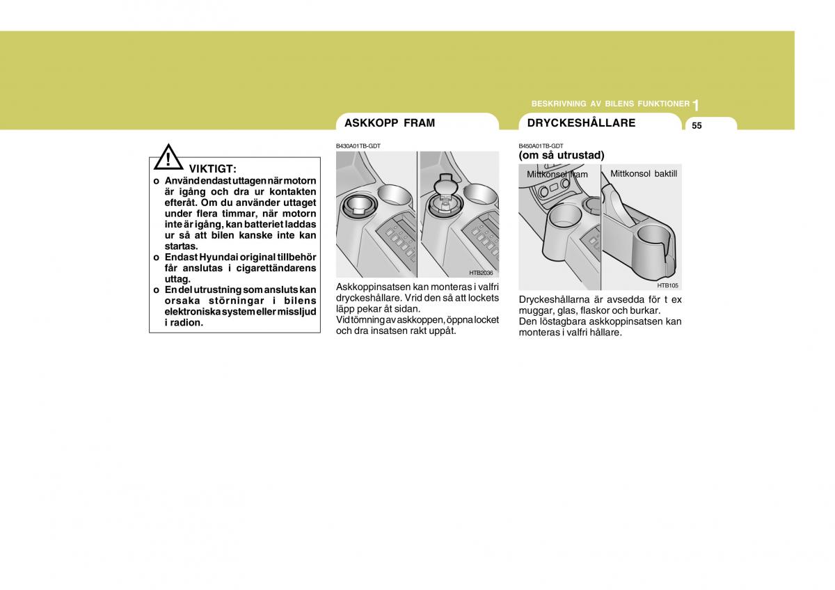 Hyundai Getz instruktionsbok / page 65