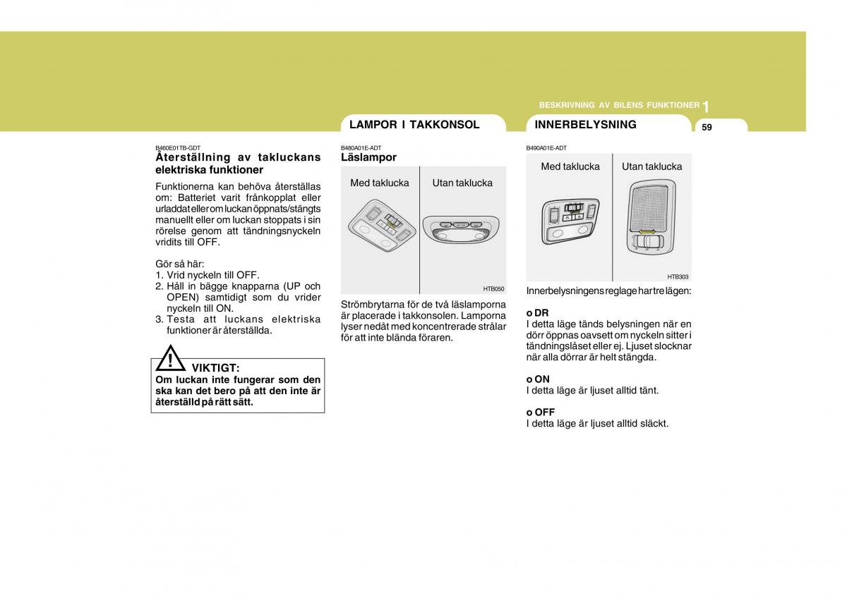 Hyundai Getz instruktionsbok / page 69