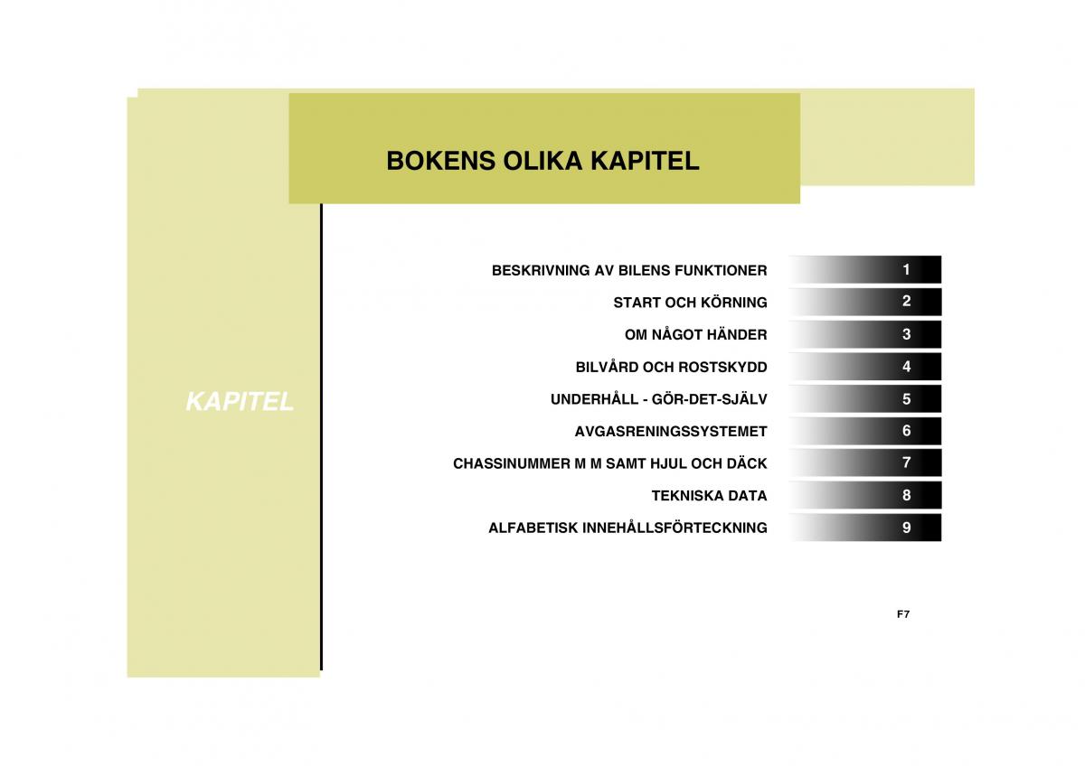 Hyundai Getz instruktionsbok / page 7