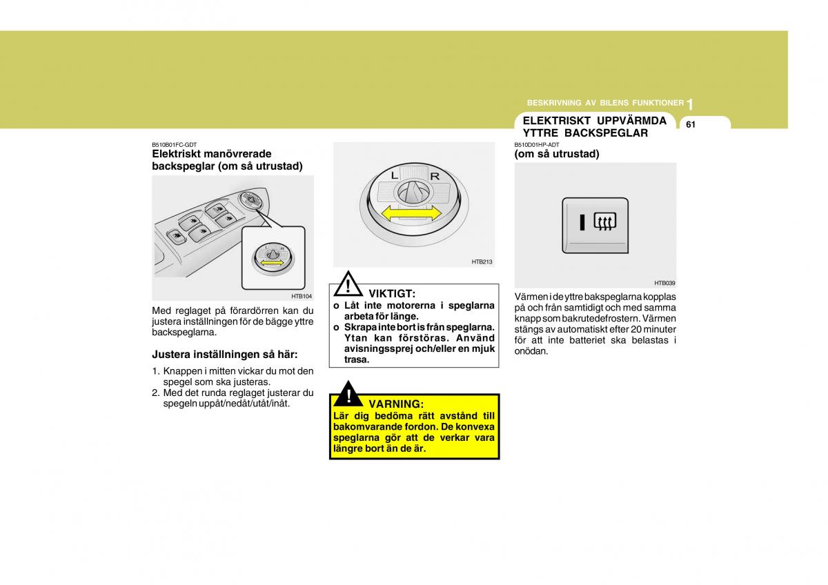 Hyundai Getz instruktionsbok / page 71