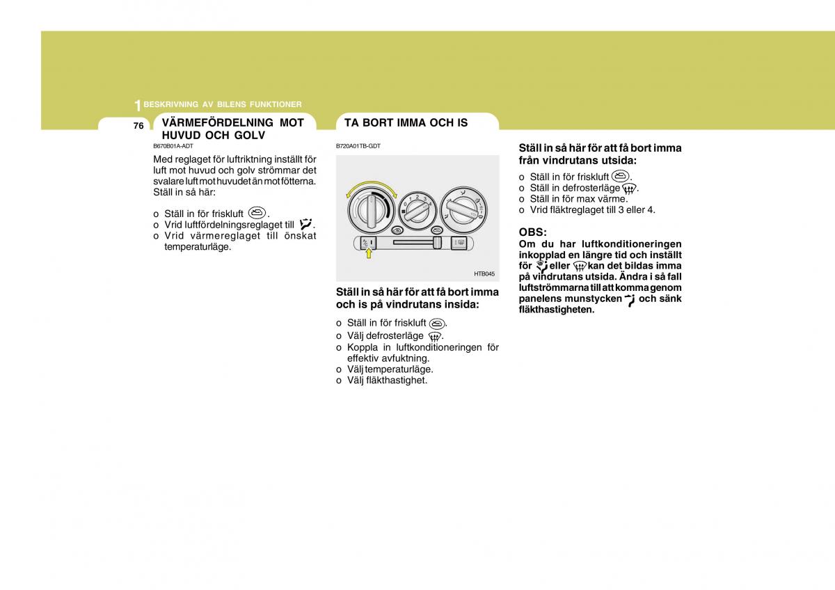 Hyundai Getz instruktionsbok / page 86