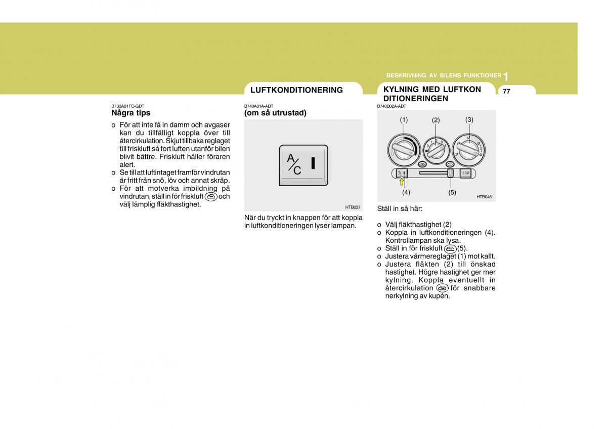 Hyundai Getz instruktionsbok / page 87