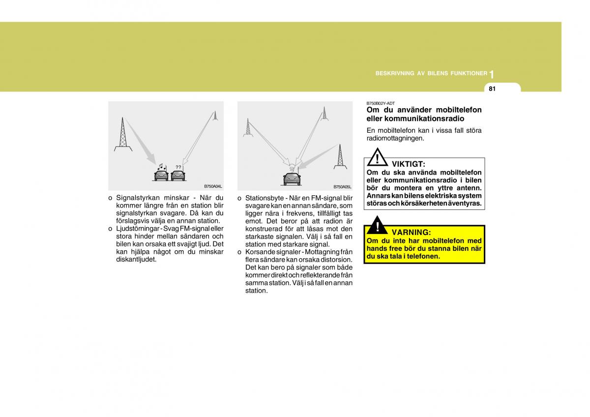 Hyundai Getz instruktionsbok / page 91