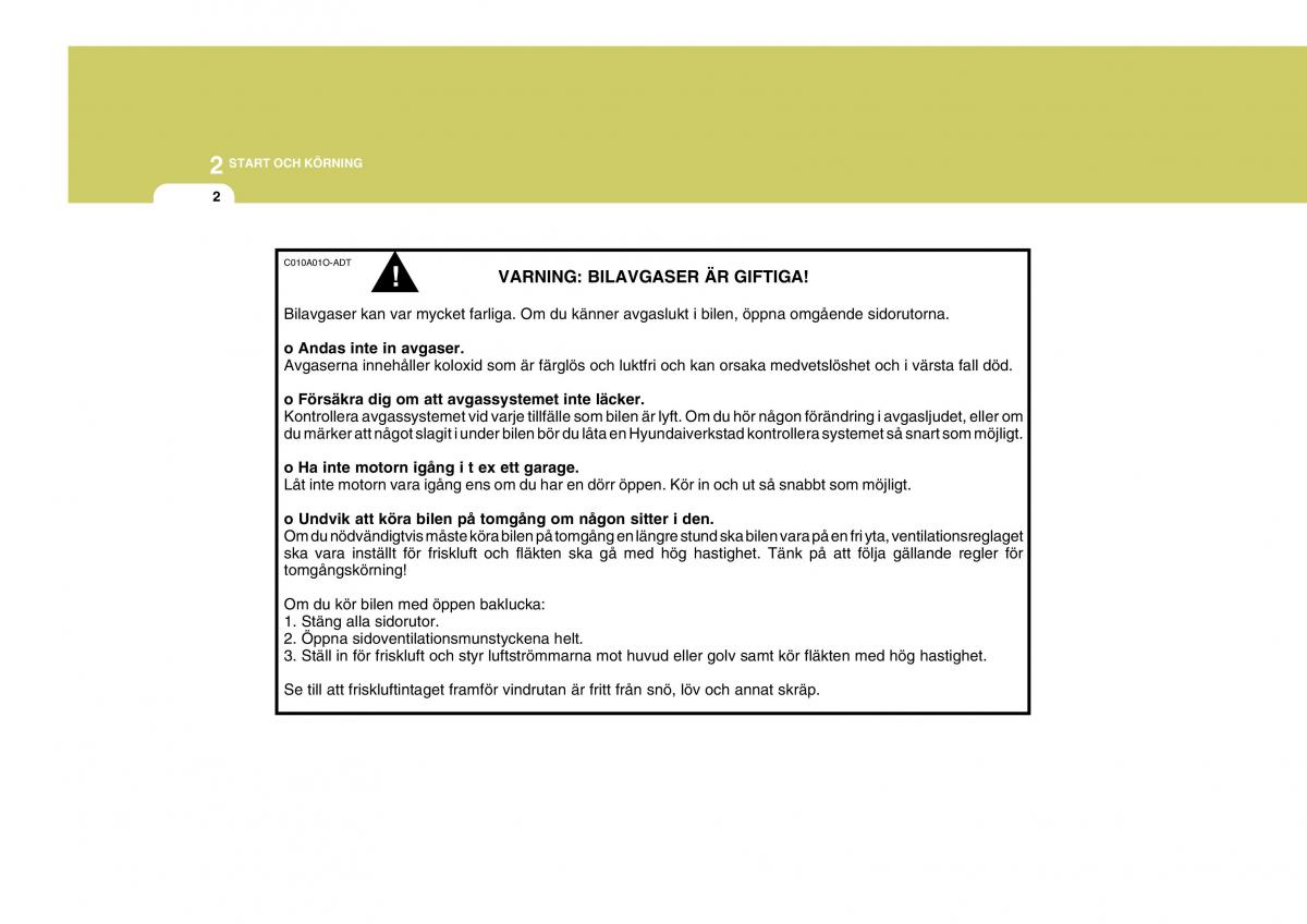 Hyundai Getz instruktionsbok / page 97