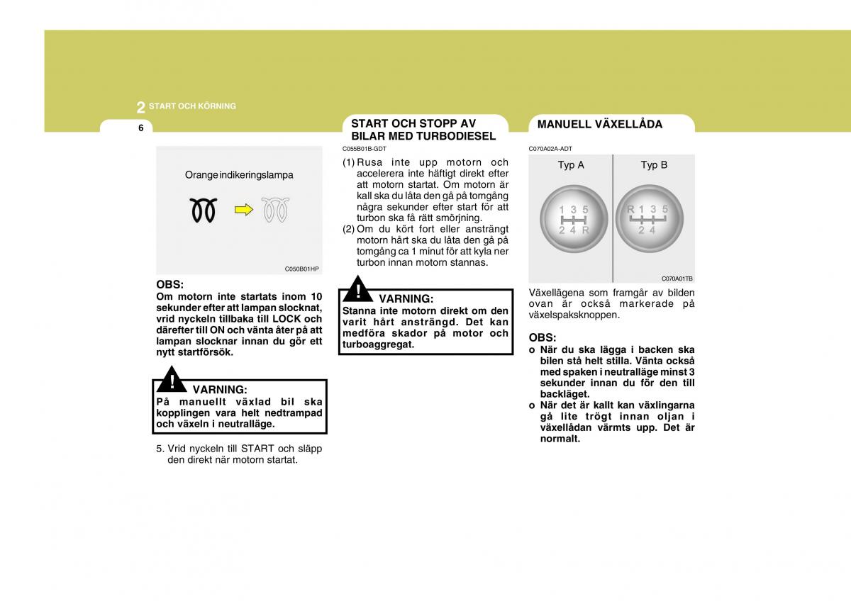 Hyundai Getz instruktionsbok / page 101