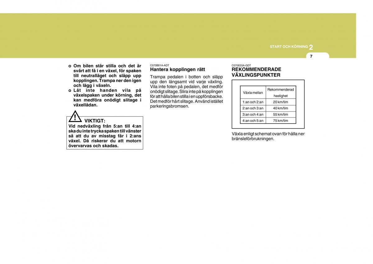 Hyundai Getz instruktionsbok / page 102