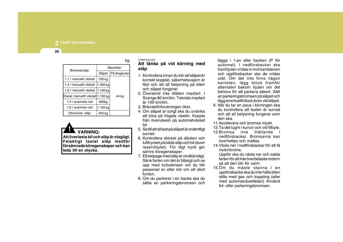 Hyundai Getz instruktionsbok / page 115