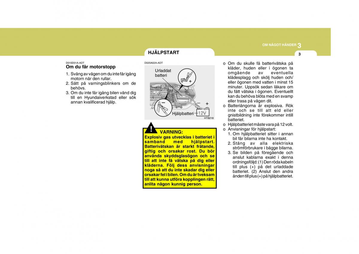 Hyundai Getz instruktionsbok / page 119