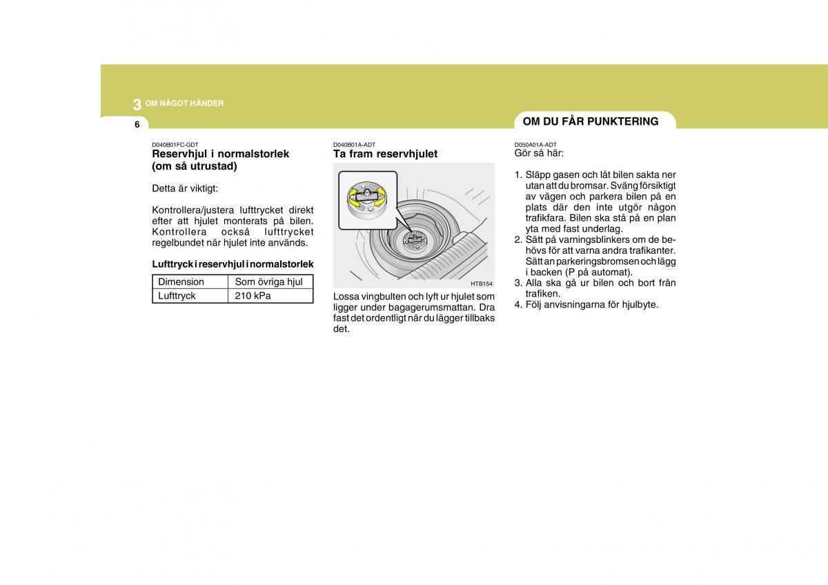 Hyundai Getz instruktionsbok / page 122