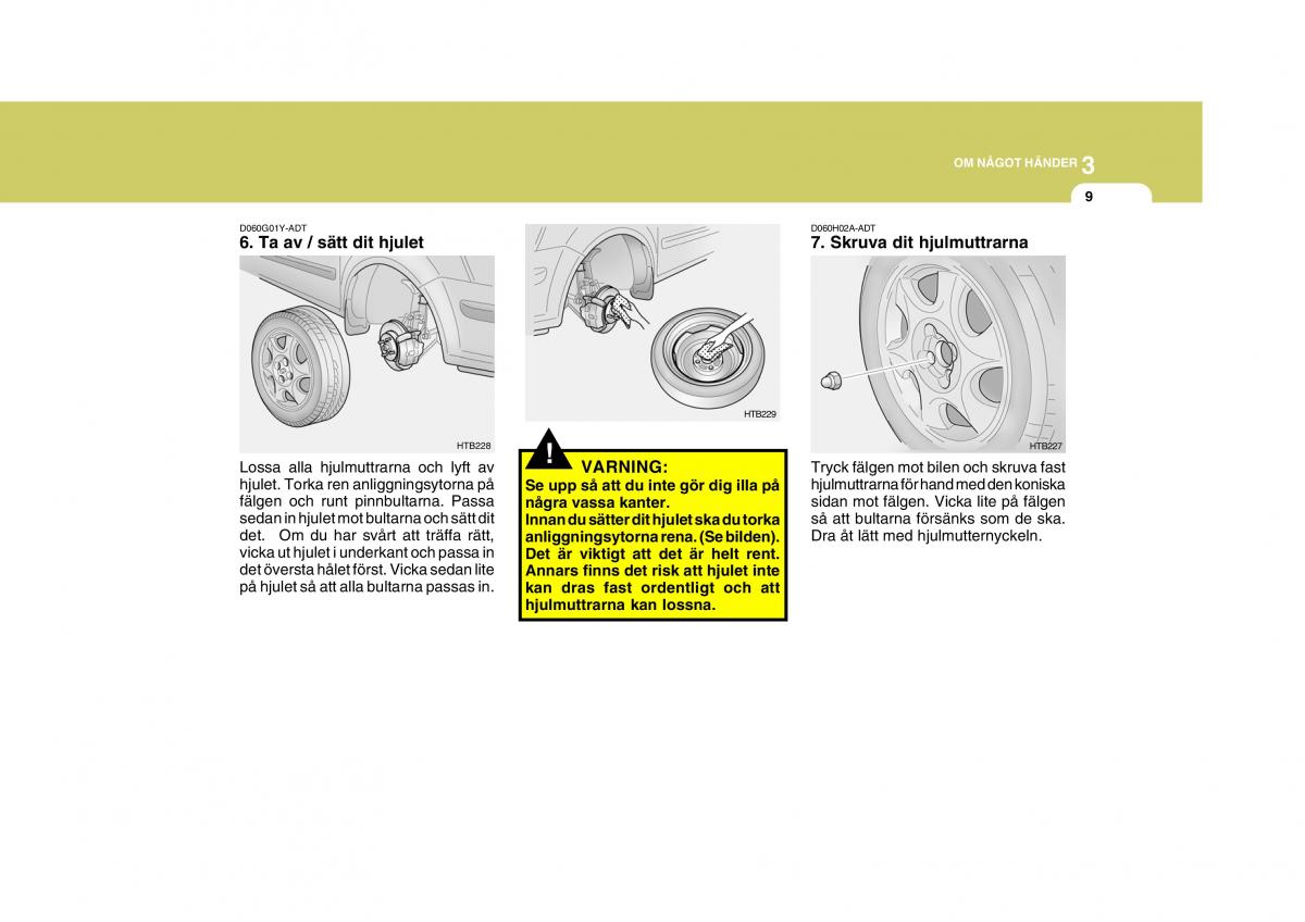 Hyundai Getz instruktionsbok / page 125