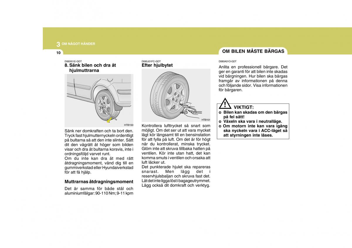 Hyundai Getz instruktionsbok / page 126