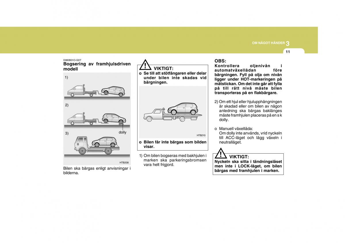 Hyundai Getz instruktionsbok / page 127