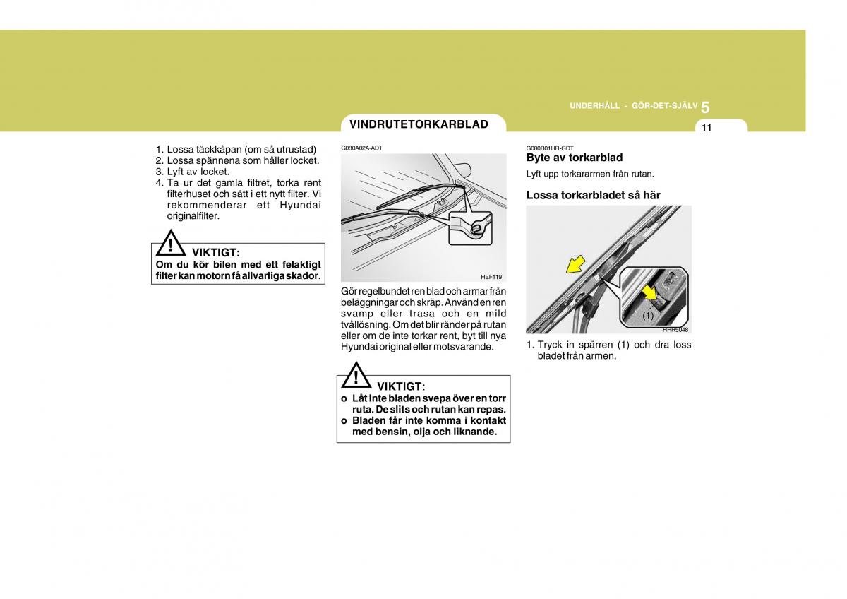 Hyundai Getz instruktionsbok / page 146