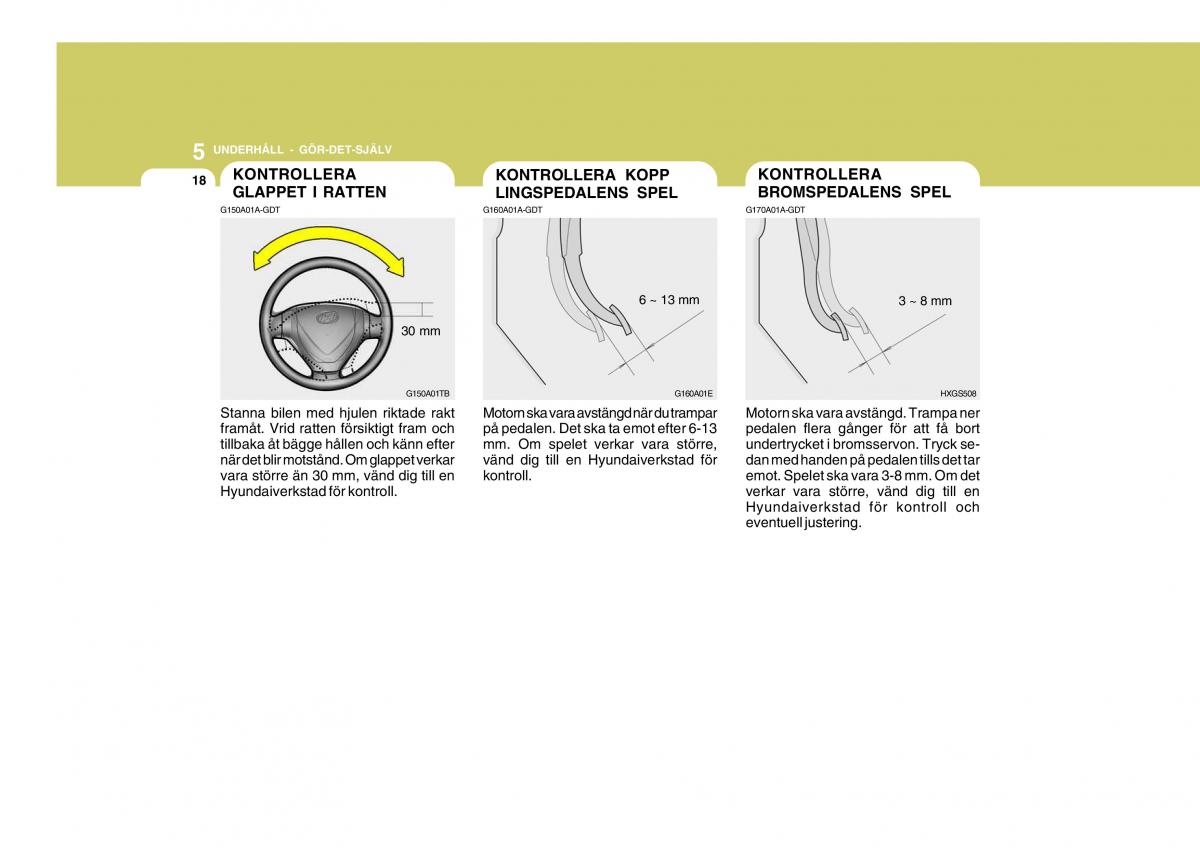 Hyundai Getz instruktionsbok / page 153