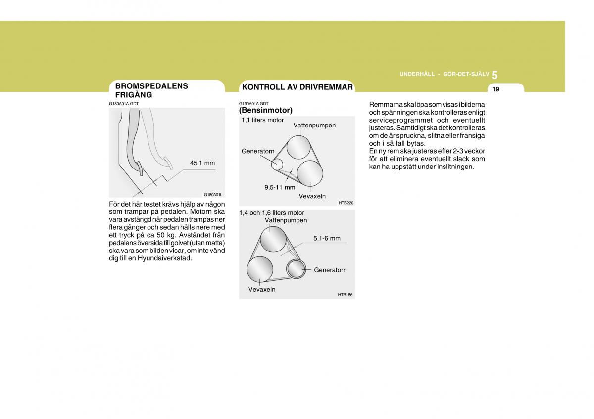 Hyundai Getz instruktionsbok / page 154