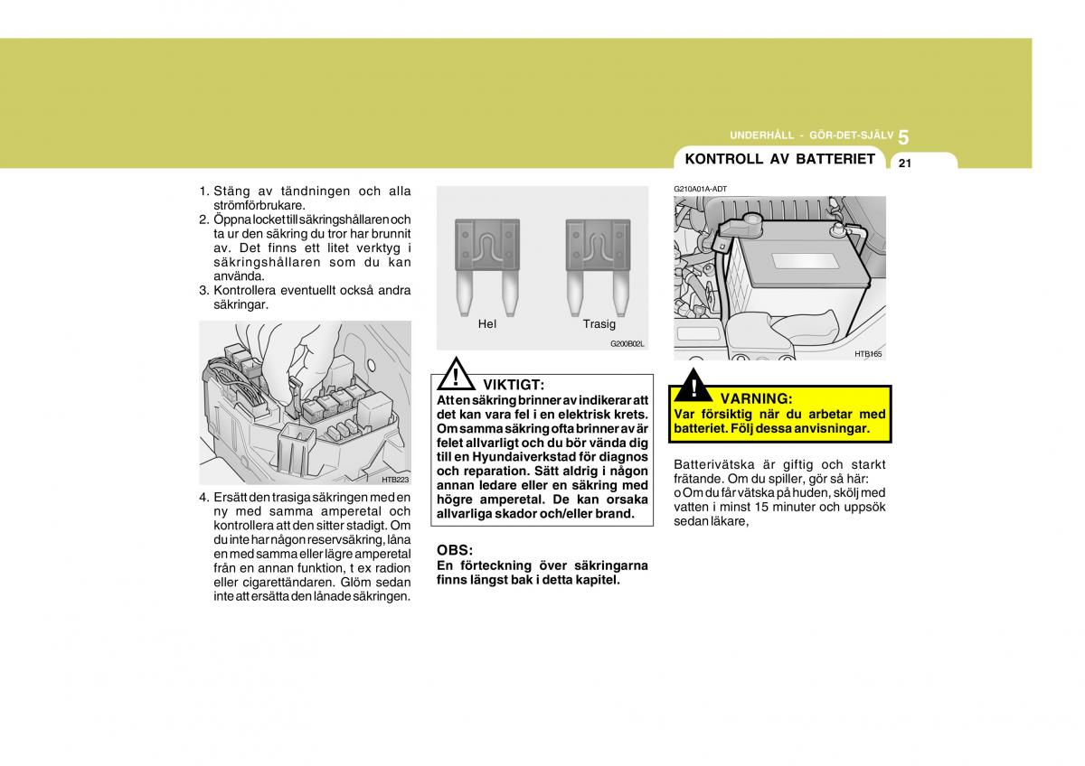 Hyundai Getz instruktionsbok / page 156