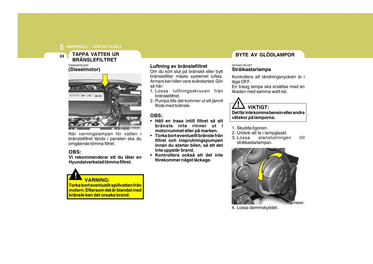 Hyundai Getz instruktionsbok / page 159