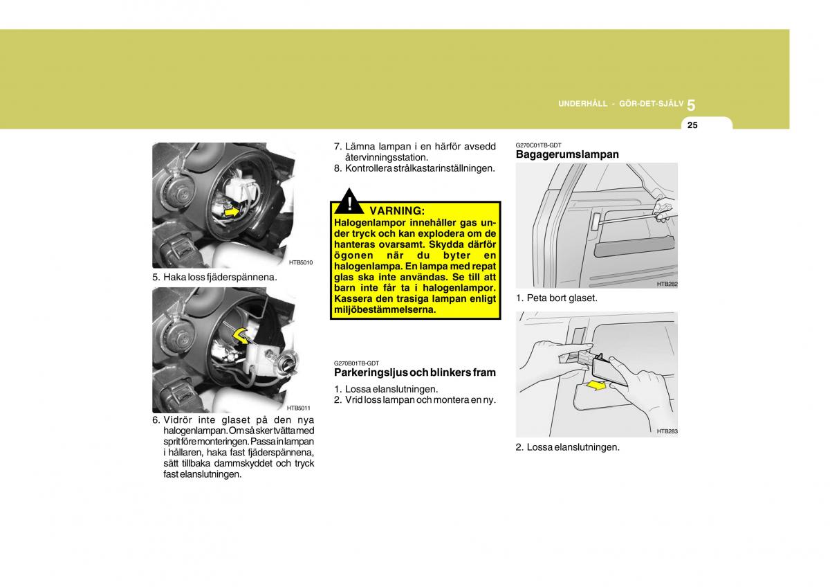 Hyundai Getz instruktionsbok / page 160