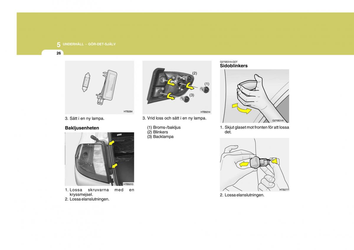 Hyundai Getz instruktionsbok / page 161