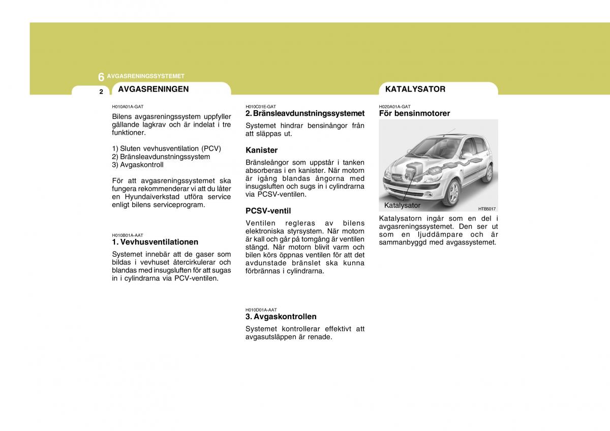 Hyundai Getz instruktionsbok / page 167