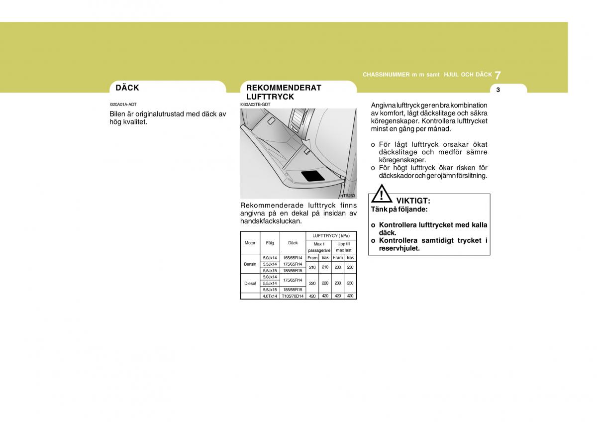 Hyundai Getz instruktionsbok / page 171