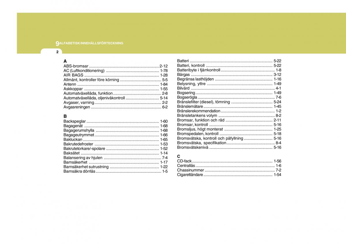 Hyundai Getz instruktionsbok / page 180