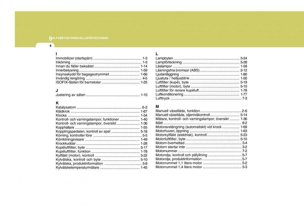 Hyundai Getz instruktionsbok / page 182