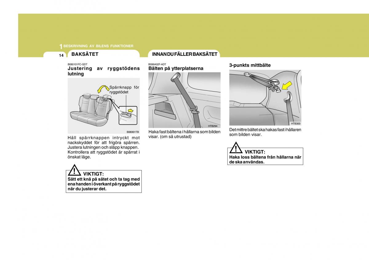 Hyundai Getz instruktionsbok / page 24