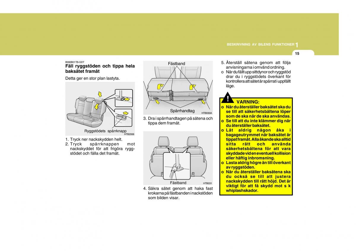 Hyundai Getz instruktionsbok / page 25