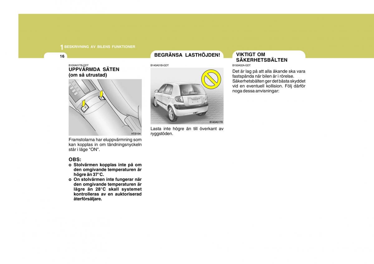 Hyundai Getz instruktionsbok / page 26