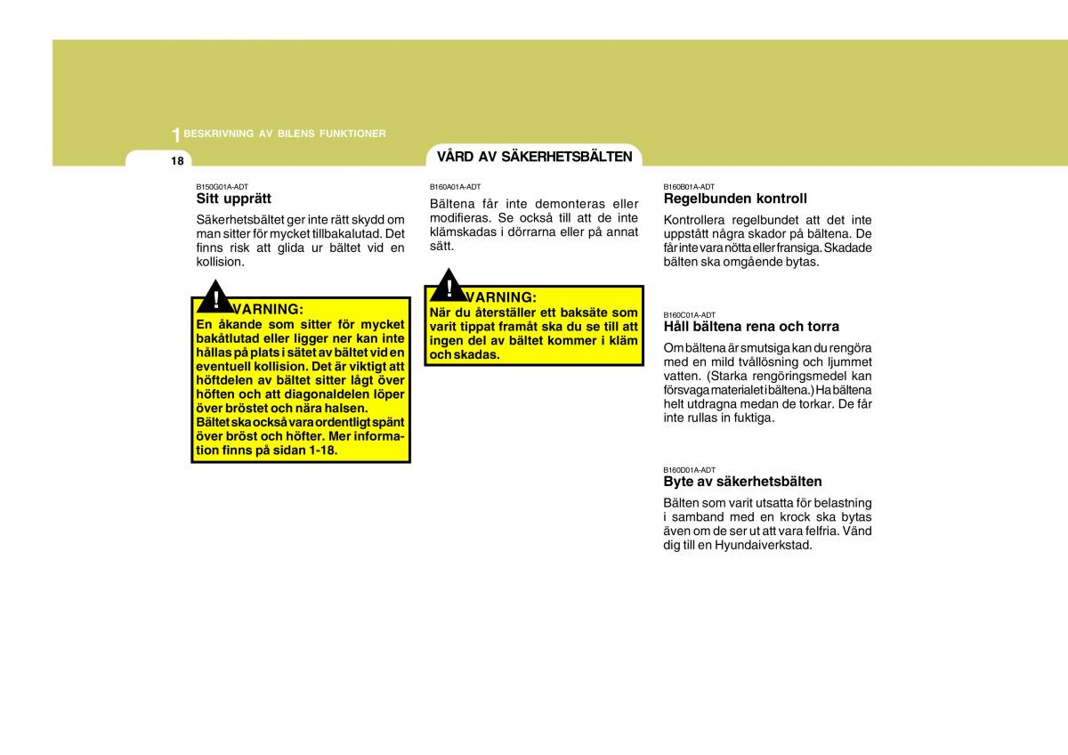 Hyundai Getz instruktionsbok / page 28