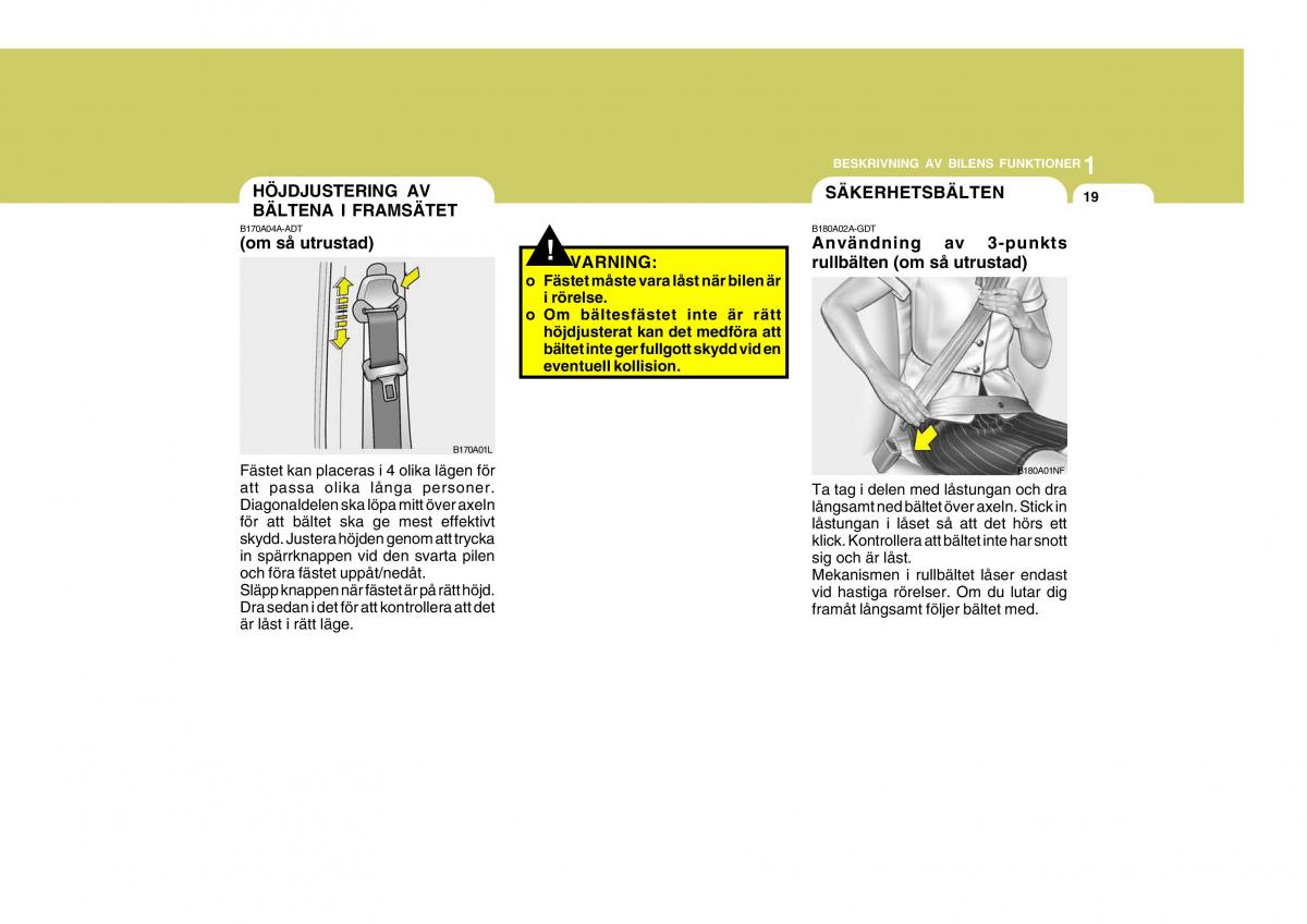 Hyundai Getz instruktionsbok / page 29