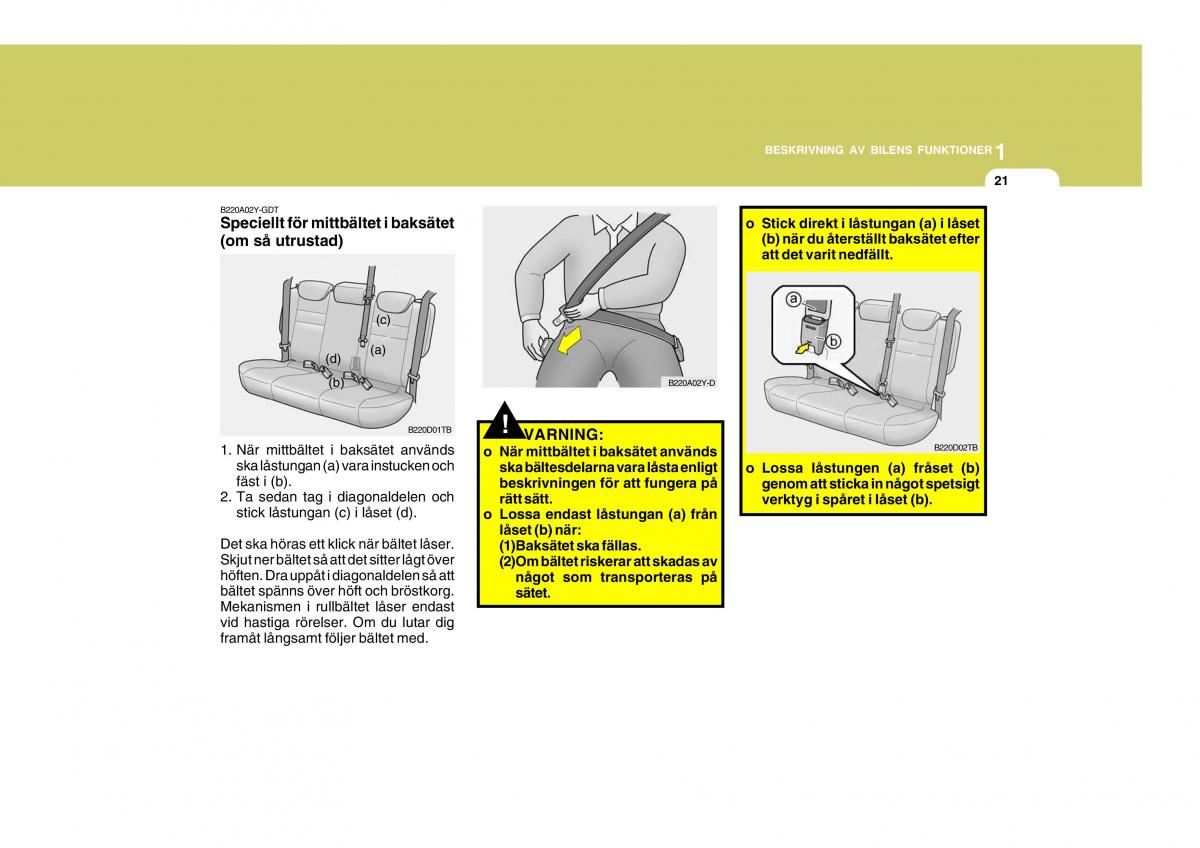 Hyundai Getz instruktionsbok / page 31