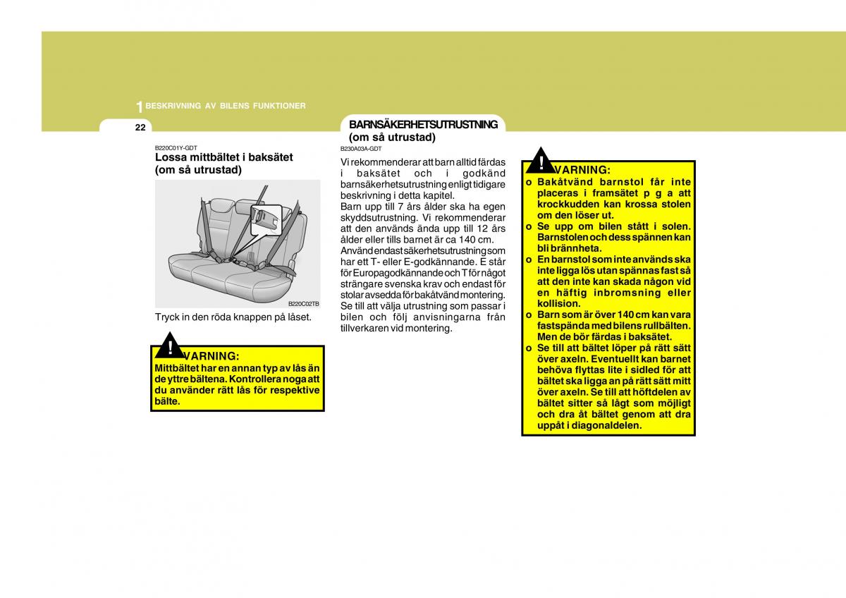 Hyundai Getz instruktionsbok / page 32