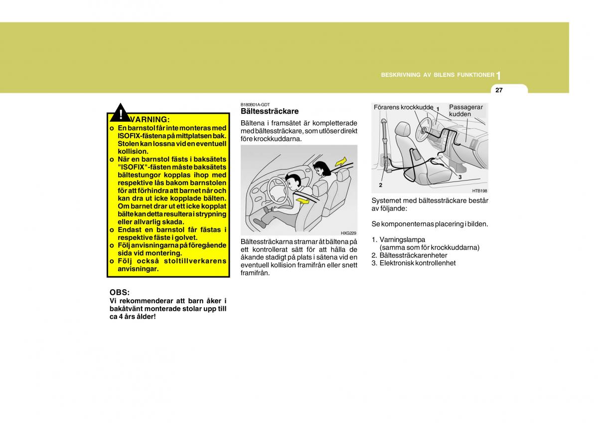 Hyundai Getz instruktionsbok / page 37