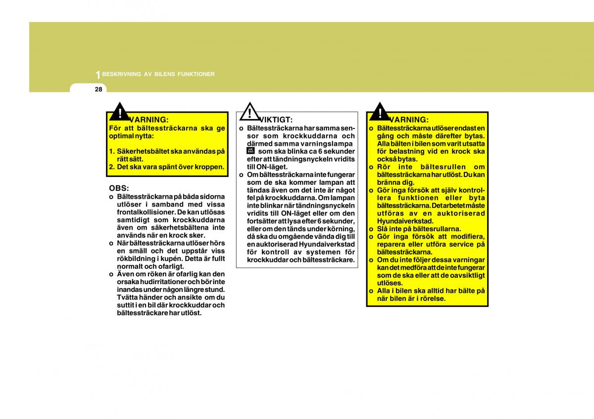 Hyundai Getz instruktionsbok / page 38