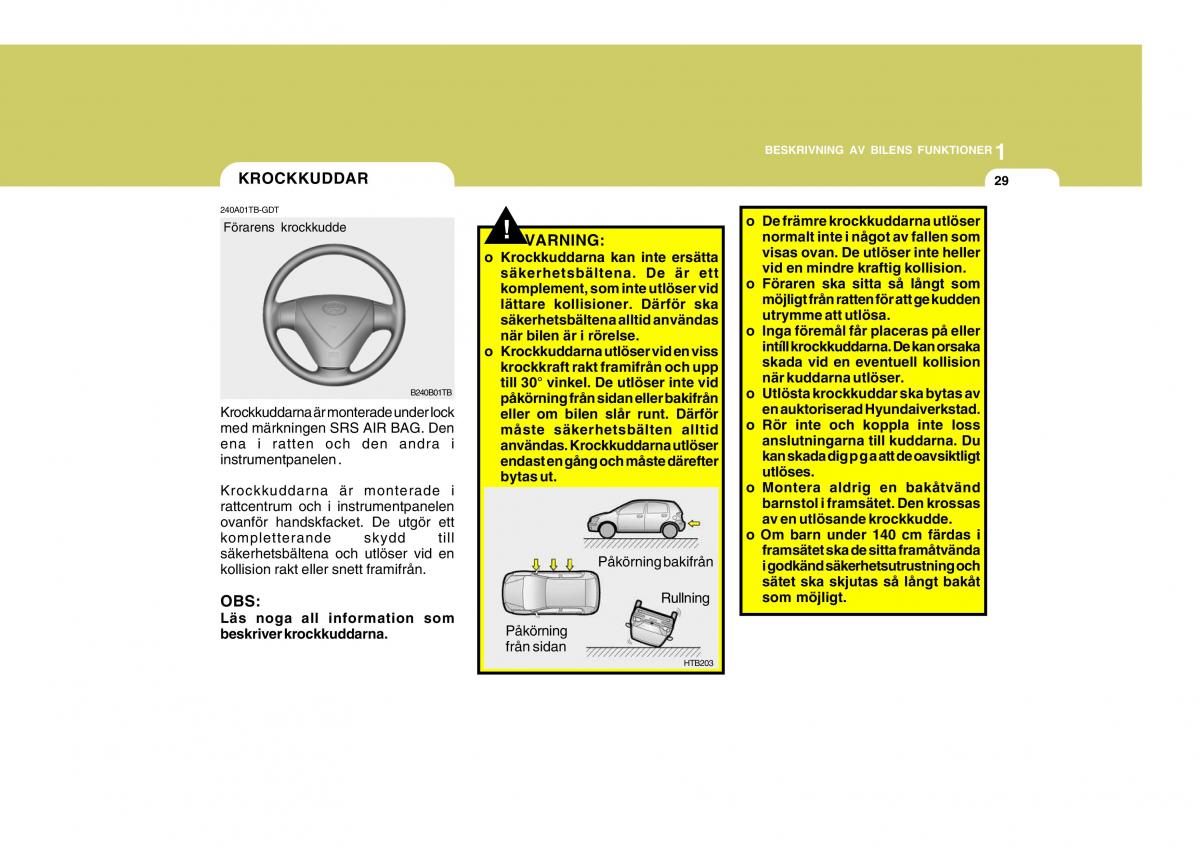 Hyundai Getz instruktionsbok / page 39