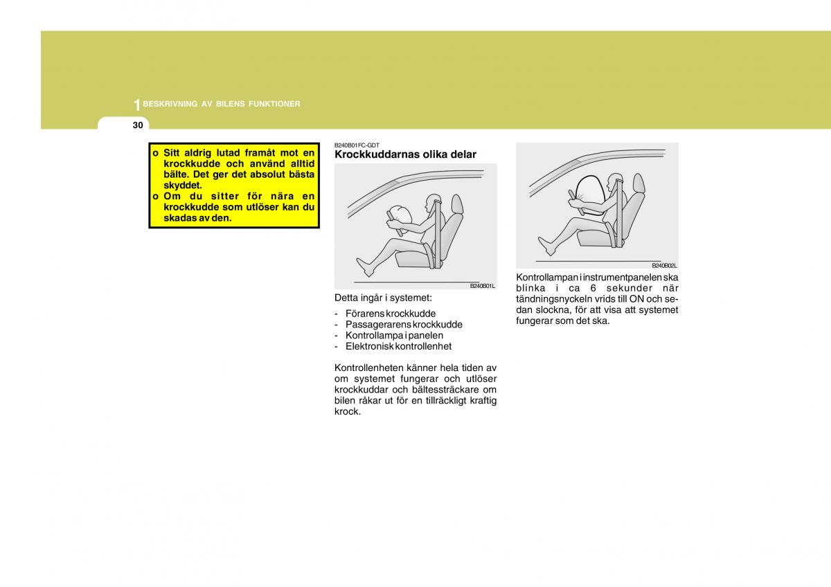 Hyundai Getz instruktionsbok / page 40