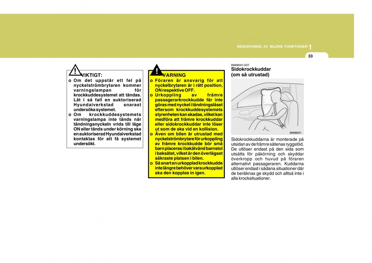 Hyundai Getz instruktionsbok / page 43