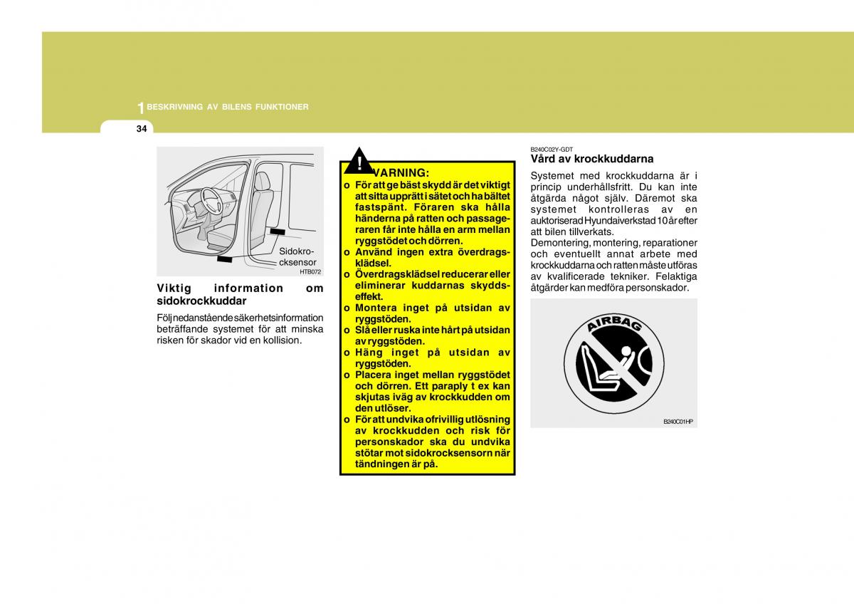 Hyundai Getz instruktionsbok / page 44