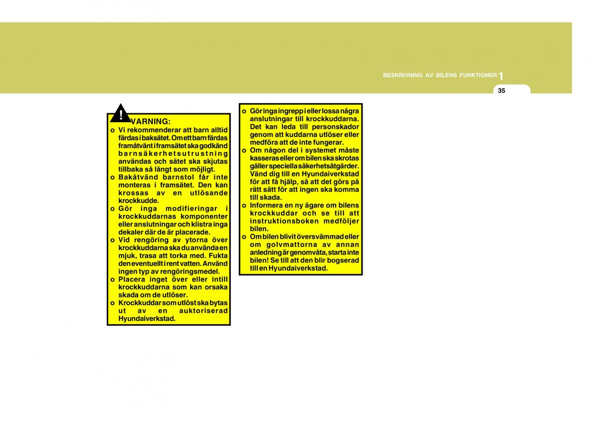 Hyundai Getz instruktionsbok / page 45