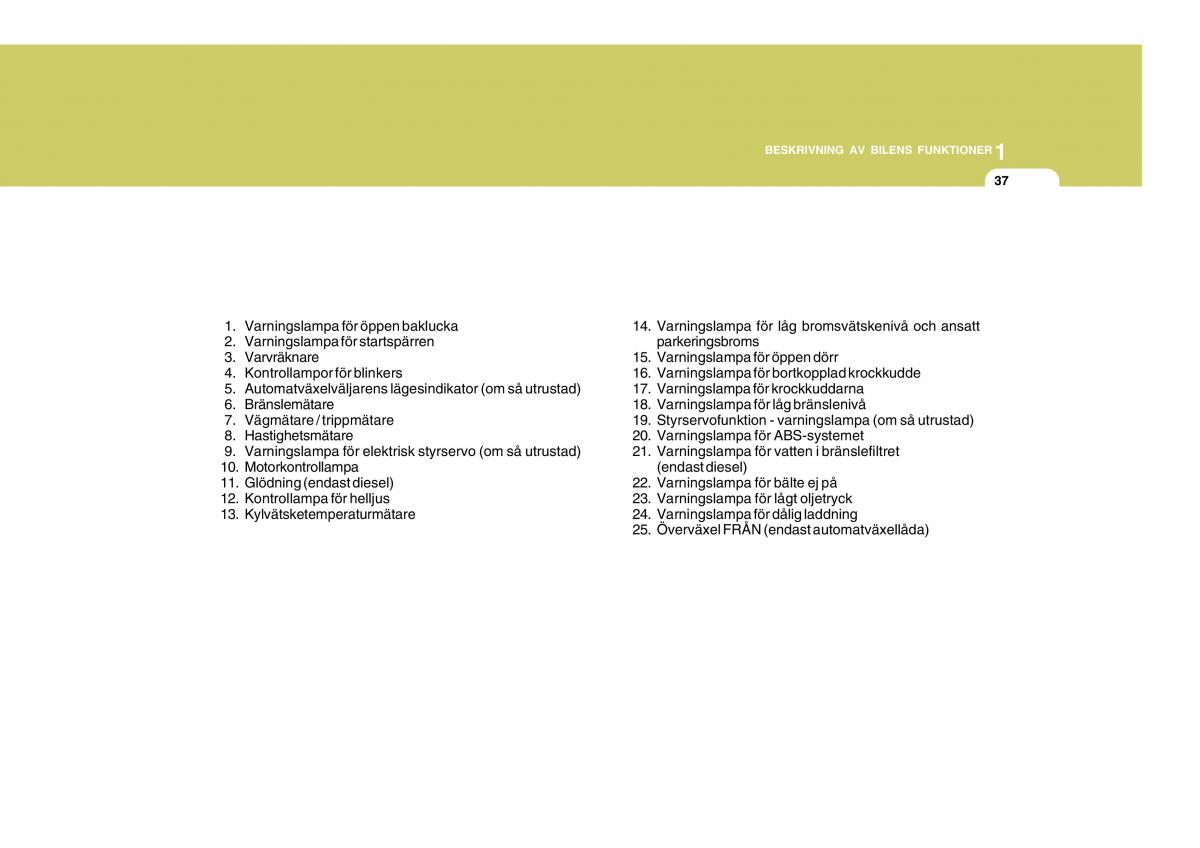 Hyundai Getz instruktionsbok / page 47