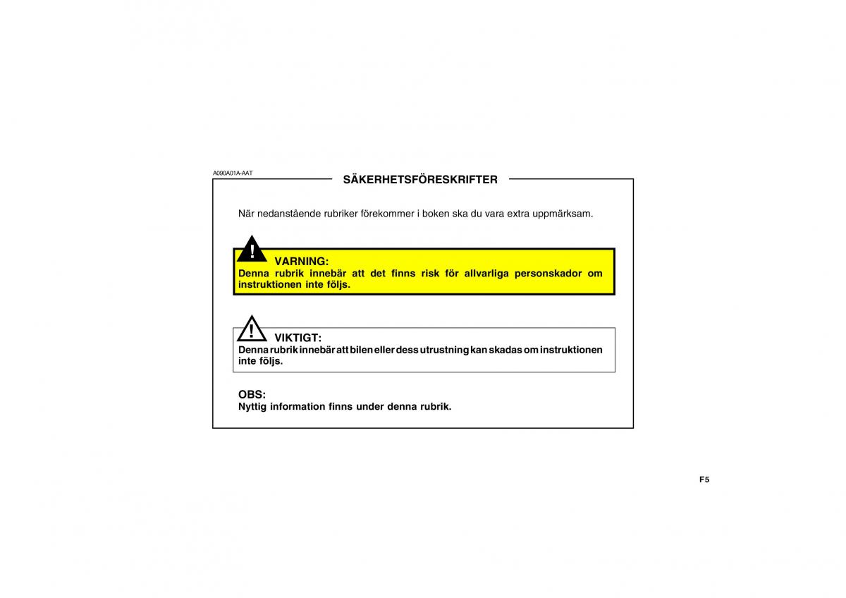 Hyundai Getz instruktionsbok / page 5