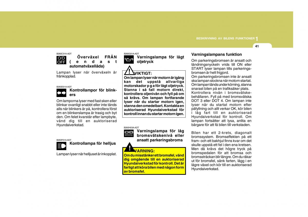 Hyundai Getz instruktionsbok / page 51